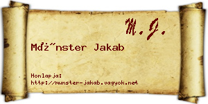 Münster Jakab névjegykártya